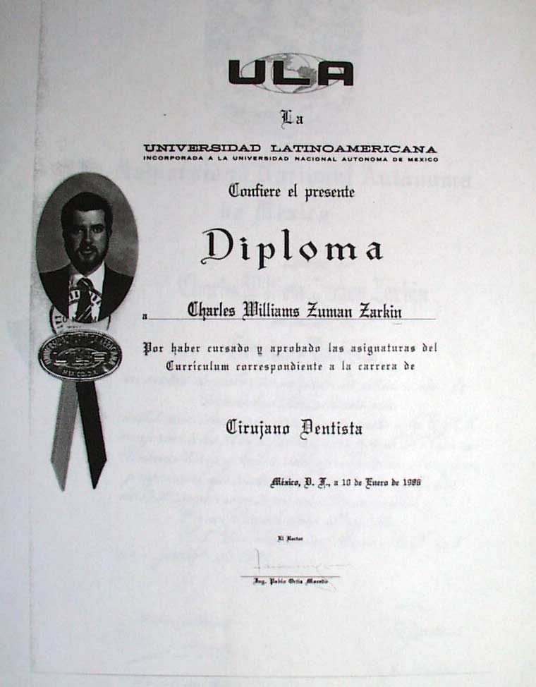 dr charles zuman certificate diploma 1